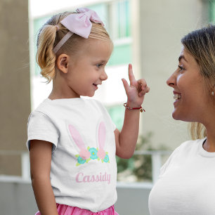 Cute Bunny Ears Tiara Easter Personalised Toddler T-Shirt