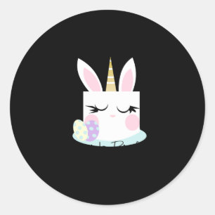 Cute bunny easter birthday cake t shirt classic round sticker