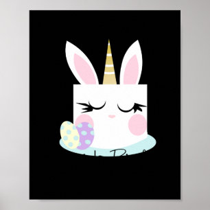 Cute bunny easter birthday cake t shirt  poster