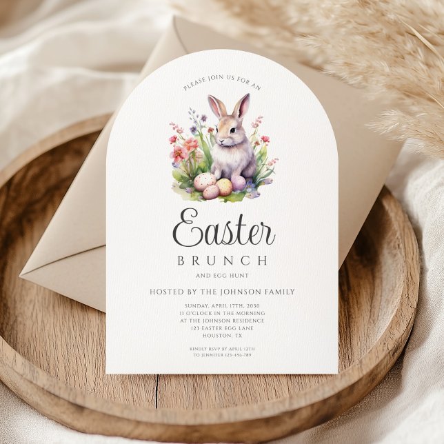 Cute Bunny Easter Brunch And Egg Hunt Arch Invitation (Cute Bunny Easter Brunch And Egg Hunt Arch Invitation)