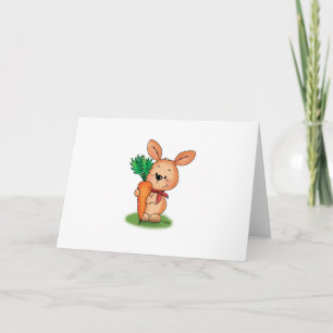 Cute Bunny Easter Card with Card