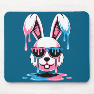 Cute bunny easter day funny rabbit ice cream drip mouse pad