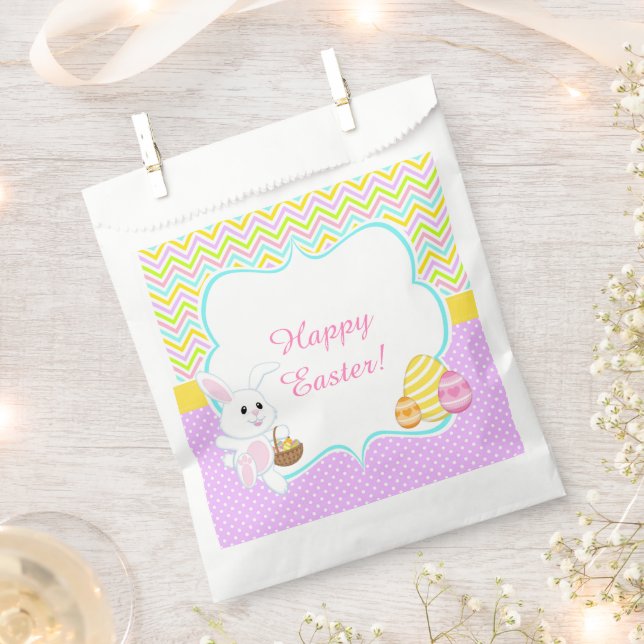 Cute Bunny Easter Egg Hunt Favour Bag (Clipped)