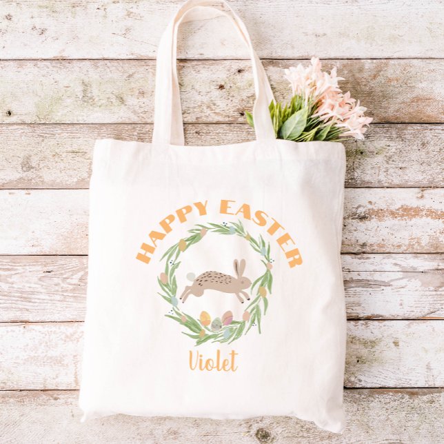 Cute Bunny Easter Egg Hunt Tote Bag (Creator Uploaded)