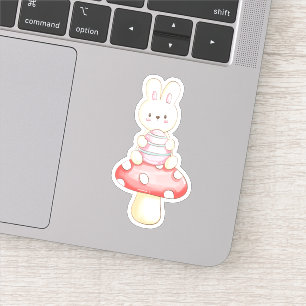Cute Bunny Easter Egg Mushroom Vinyl Sticker