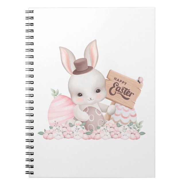 Cute Bunny Easter Notebook Gift (Front)