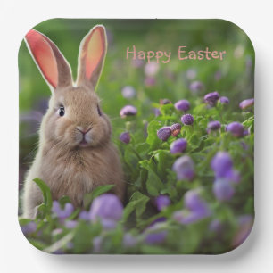 Cute Bunny Easter Paper Plate