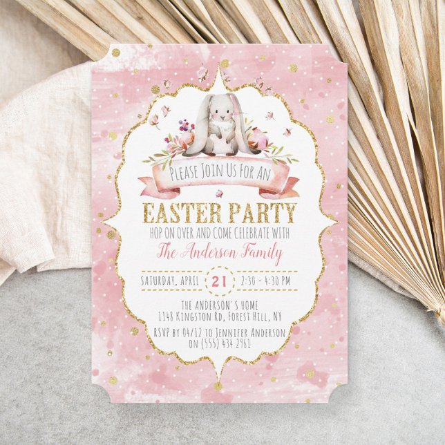 Cute Bunny Easter Party Invitations (Creator Uploaded)