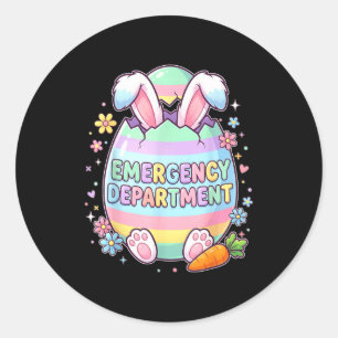 Cute bunny egg er nurse easter emergency classic round sticker
