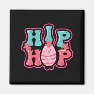 Cute bunny egg hunt hip hop happy easter t shirt magnet