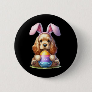Cute Bunny Er Spaniel Dog Easter Hug Eggs Easter D 6 Cm Round Badge