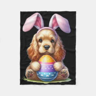 Cute Bunny Er Spaniel Dog Easter Hug Eggs Easter D Fleece Blanket