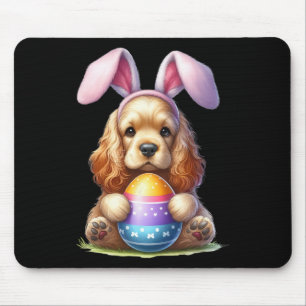 Cute Bunny Er Spaniel Dog Easter Hug Eggs Easter D Mouse Pad