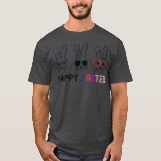Cute Bunny Face 3 Bunnies Cooling Face Happy Easte T-Shirt