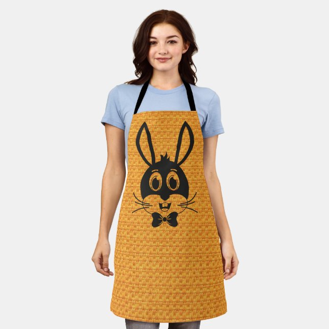 Cute Bunny Face Boy Cartoon Easter Rabbit Apron (Worn)