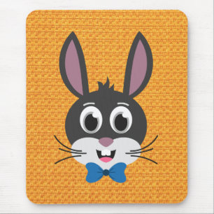 Cute Bunny Face Boy Cartoon Easter Rabbit Mouse Pad