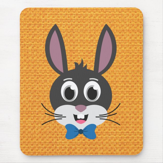 Cute Bunny Face Boy Cartoon Easter Rabbit Mouse Pad (Front)