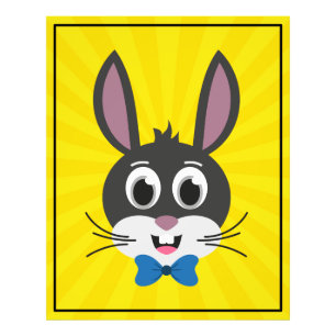 Cute Bunny Face Boy Cartoon Easter Rabbit Photo Print