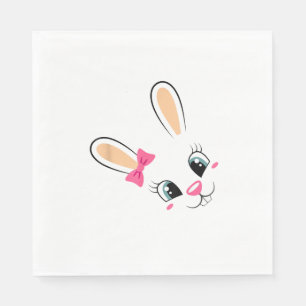 Cute Bunny Face Easter Bunny Funny Rabbit Girls Ea Napkin
