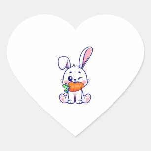 Cute Bunny Face Floral Glasses Headband Happy East Heart Sticker