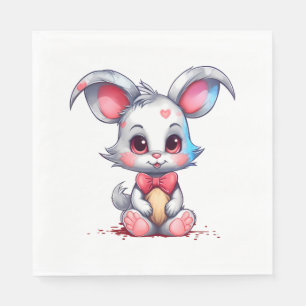 Cute Bunny Face Floral Glasses Headband Happy East Napkin