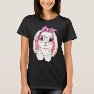 Cute Bunny Face Leopard Glasses Headband Happy Eas T-Shirt