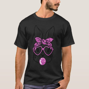 Cute Bunny Face Pink Glasses Headband Bubblegum Ea T-Shirt