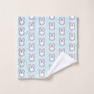 Cute Bunny Face Rabbit Pattern Bath Towel Set