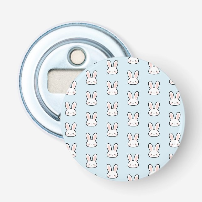 Cute Bunny Face Rabbit Pattern Bottle Opener (Front)