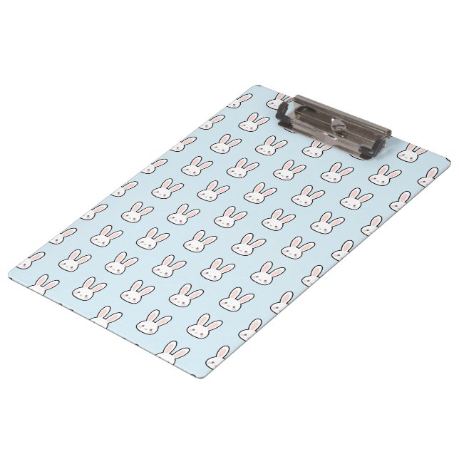 Cute Bunny Face Rabbit Pattern Clipboard (Angled)