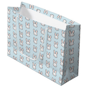 Cute Bunny Face Rabbit Pattern Large Gift Bag