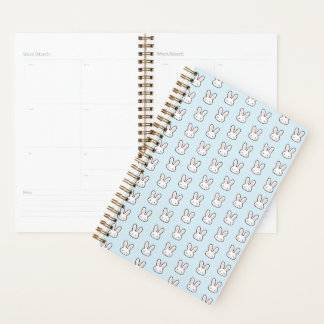 Cute Bunny Face Rabbit Pattern Planner