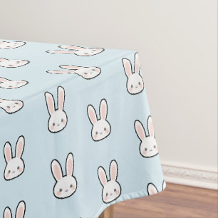 Cute Bunny Face Rabbit Pattern Tablecloth