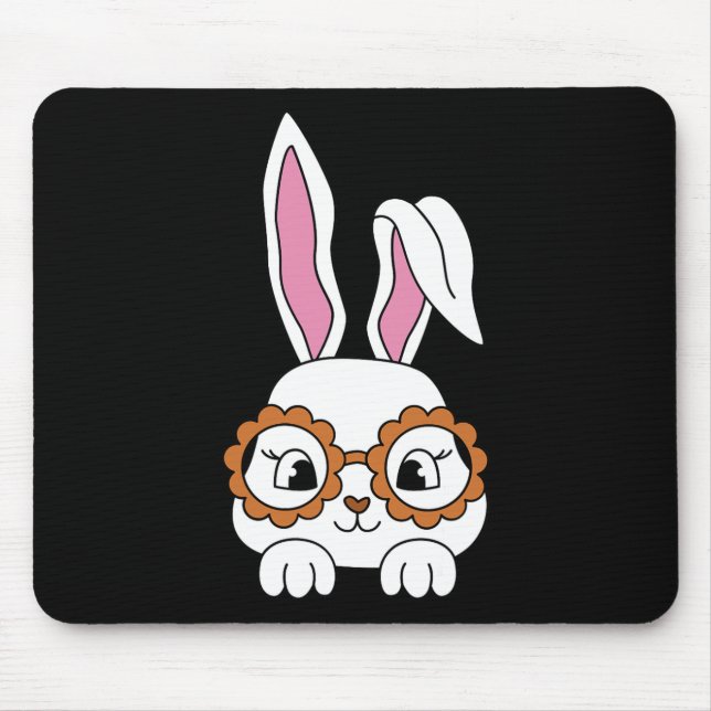 Cute Bunny Face Tie Dye Gles Easter Day  Mouse Pad (Front)