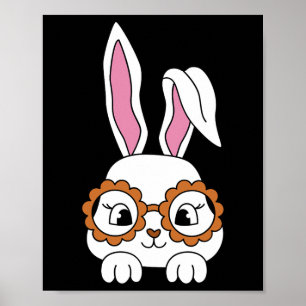 Cute Bunny Face Tie Dye Gles Easter Day  Poster