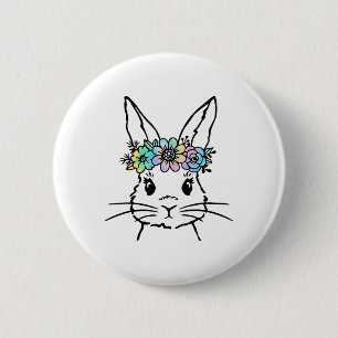 Cute Bunny Face Tie Dye Rabbit Easter Day Women Gi 6 Cm Round Badge