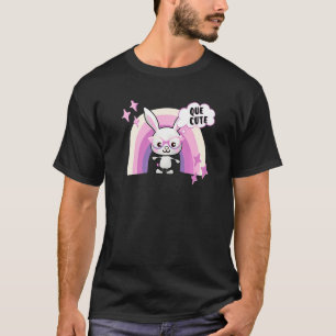 Cute Bunny Face With Rainbow Glasses Speaks Spanis T-Shirt