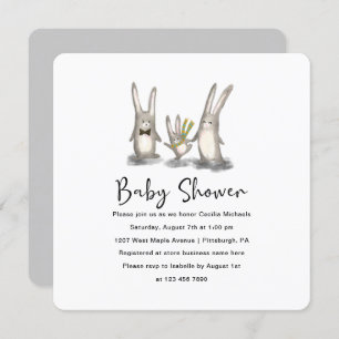 Cute Bunny Family Baby Shower Invitation
