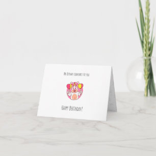 Cute Bunny folded Birthday Card for Kids