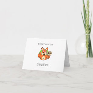 Cute Bunny folded Birthday Card for Kids