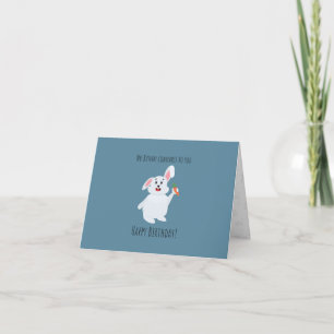 Cute Bunny Folded Greeting Card -- Birthday Card