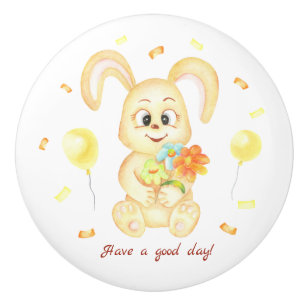 Cute Bunny for a positive mood Ceramic Knob