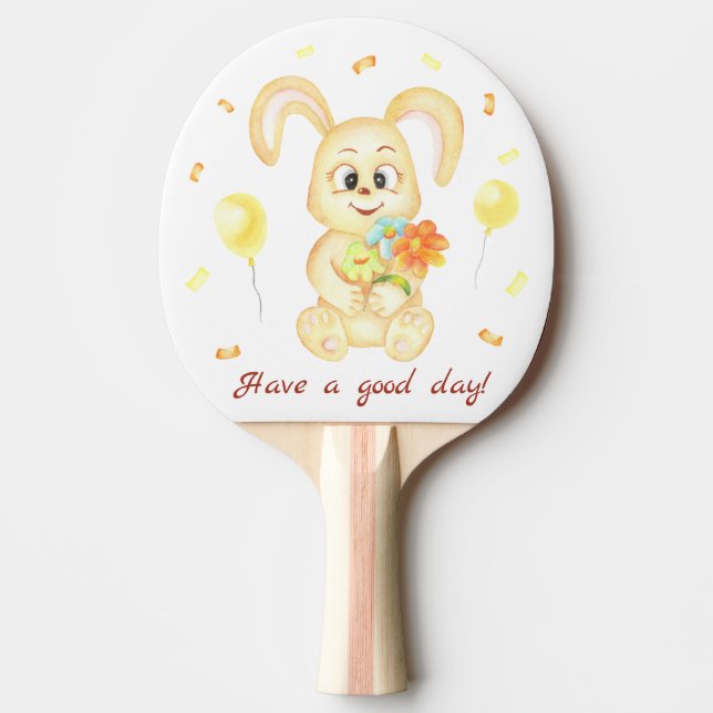 Cute Bunny for a positive mood  Ping Pong Paddle (Front)