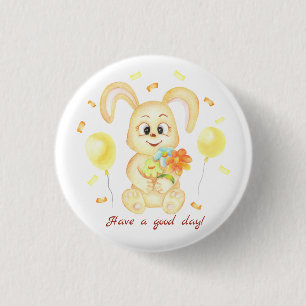 Cute Bunny for a positive mood Poster 3 Cm Round Badge