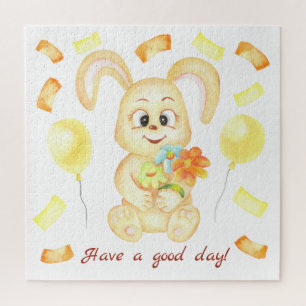 Cute Bunny for a positive mood Poster Jigsaw Puzzle