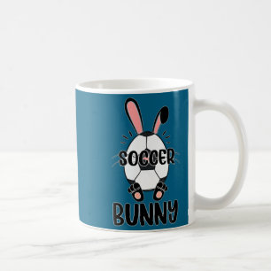 Cute bunny funny sporty easter rabbit soccer eggs coffee mug