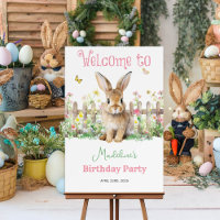 Cute Bunny Garden *Welcome Sign Poster ONLY*