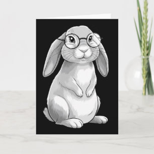 Cute Bunny Geek Nerd Rabbit Hipster Womens Girls T Card