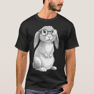 Cute Bunny Geek Nerd Rabbit Hipster Womens Girls T T-Shirt