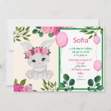 Cute bunny girl save the date